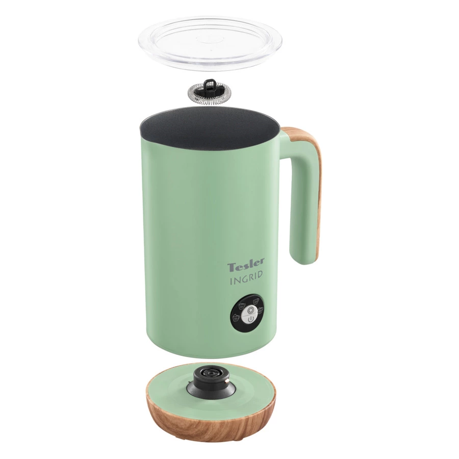 Вспениватель молока TESLER Ingrid MF-240 GREEN 240 мл, 500 Вт, 15,1х10,5х18,3 см, сталь, зеленый