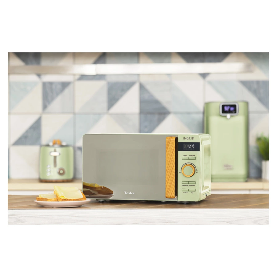 Микроволновая печь TESLER Ingrid ME-2044 GREEN 20 л, 1150 Вт, 45.1х35.4х25.7 см, зеленая