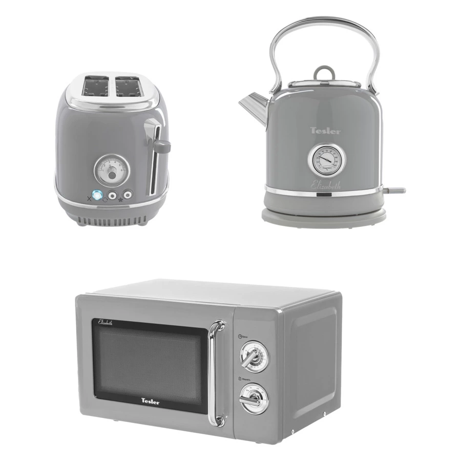 Микроволновая печь TESLER Elizabeth MM-2045 GREY 20 л, 700 Вт, 45.1х36.3х25.7 см, серая