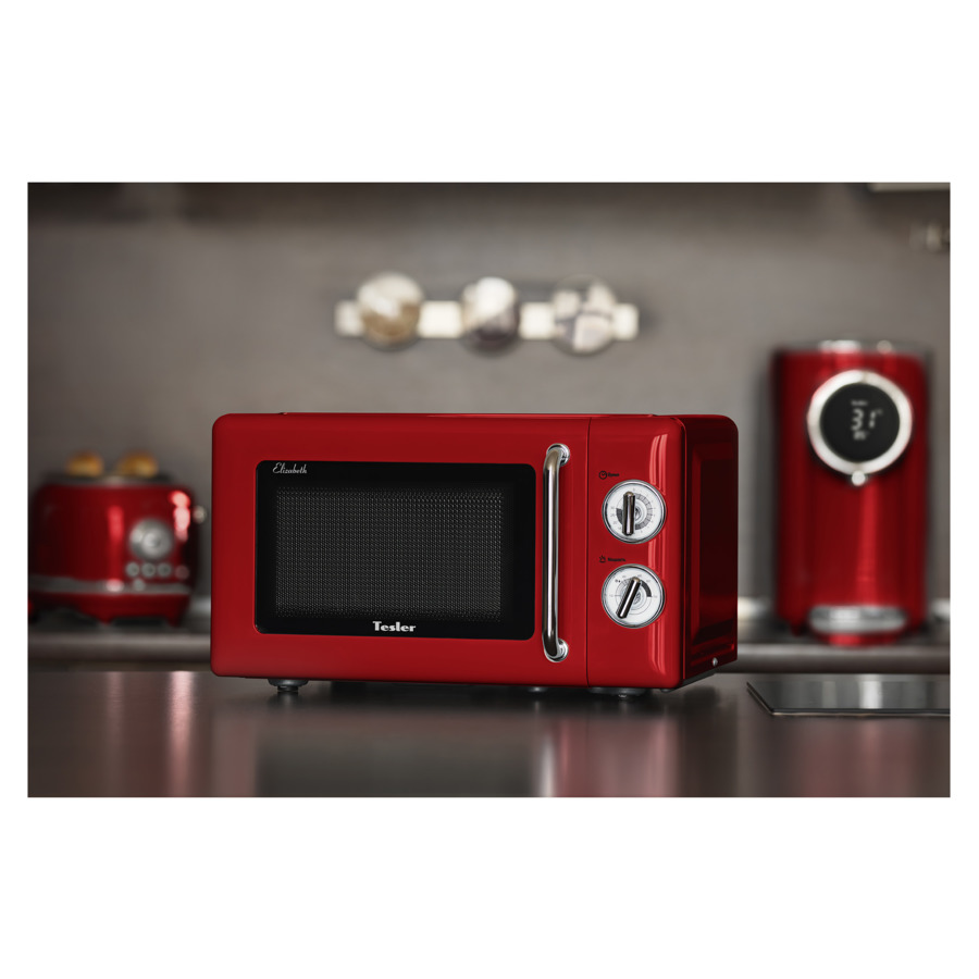 Микроволновая печь TESLER Elizabeth MM-2045 RED 20 л, 700 Вт, 45.1х36.3х25.7 см, красная