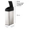 Ведро для мусора сенсорное TESLER STB-05 INOX на 6л, 22,5х15х45 см, стальное