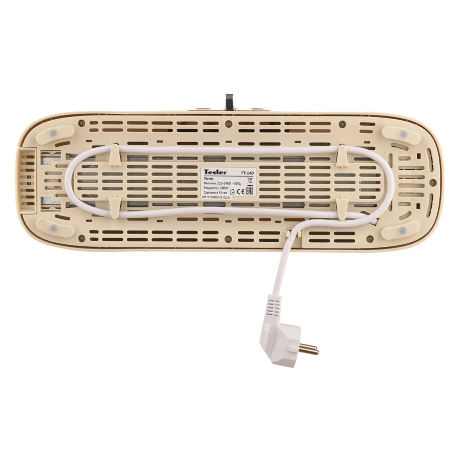 Тостер TESLER Ingrid TT-140 BEIGE 1 отсек, 980 Вт, 39.5х14х18см, бежевый