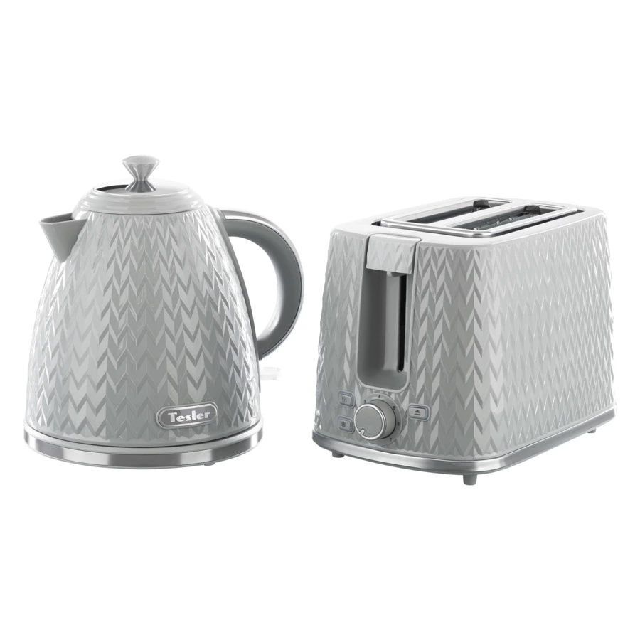 Тостер TESLER Crystal TT-204 GREY 2 отсека, 930 Вт, 27,5х17х18,8 см, пластик, серый