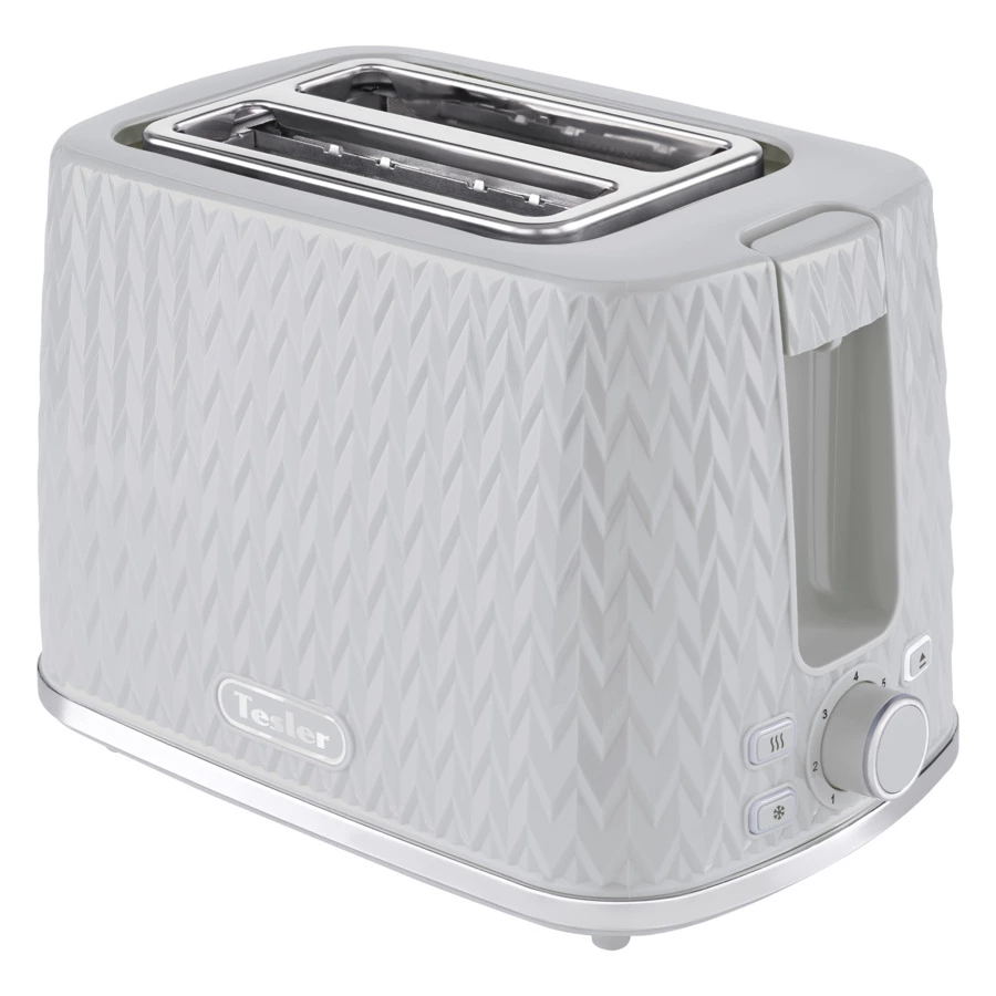 Тостер TESLER Crystal TT-204 GREY 2 отсека, 930 Вт, 27,5х17х18,8 см, пластик, серый
