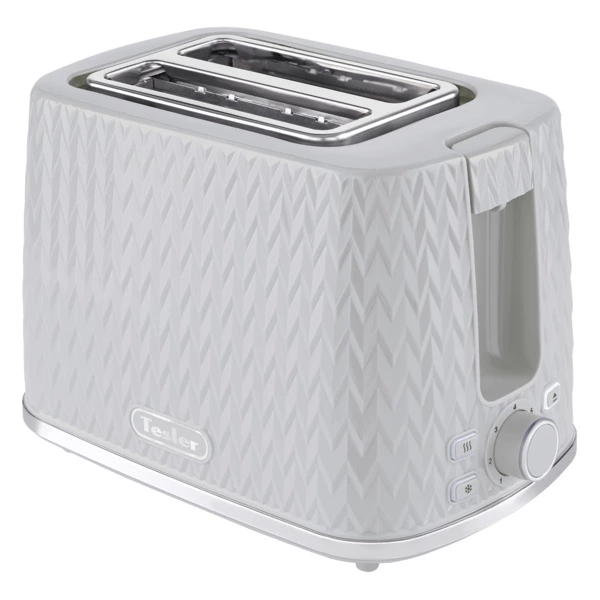 Тостер TESLER Crystal TT-204 GREY 2 отсека, 930 Вт, 27,5х17х18,8 см, пластик, серый