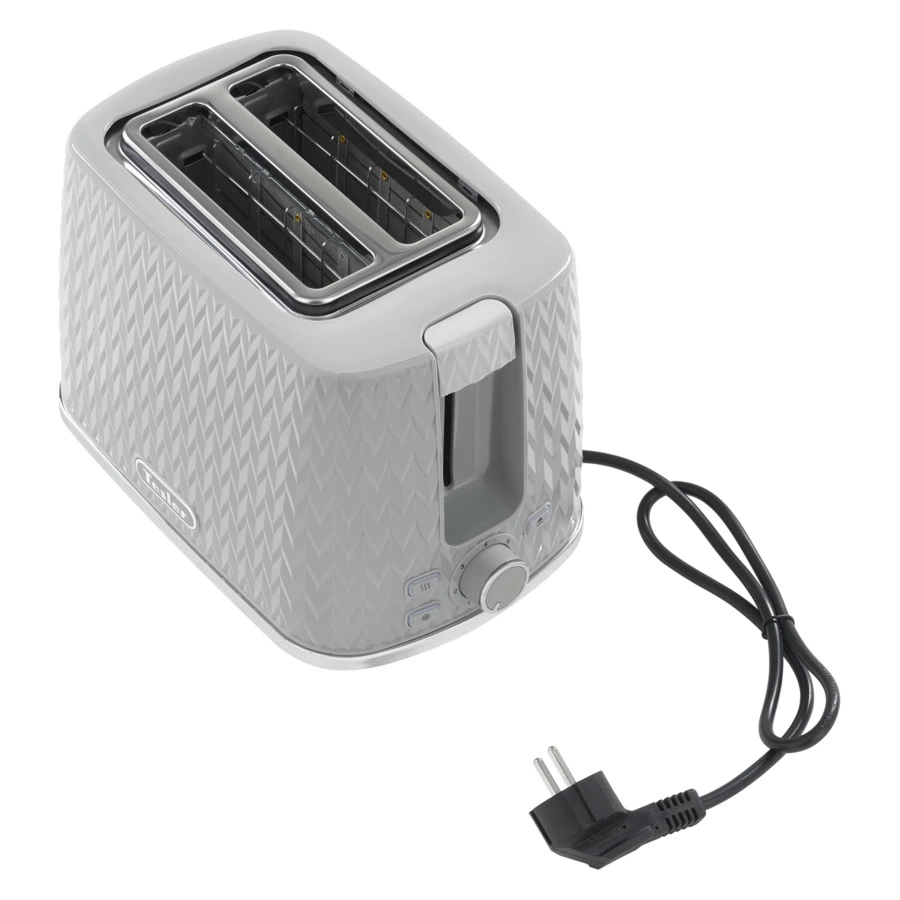 Тостер TESLER Crystal TT-204 GREY 2 отсека, 930 Вт, 27,5х17х18,8 см, пластик, серый