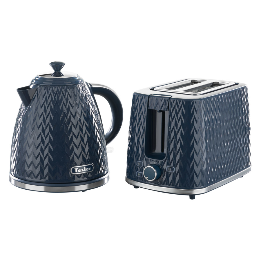 Чайник электрический TESLER Crystal KT-1704 NAVY BLUE 1,7 л, 2200 Вт, 19х23.5х23.5 см, пластик, сини