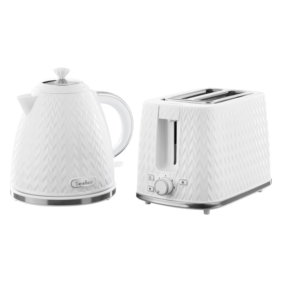 Чайник электрический TESLER Crystal KT-1704 WHITE 1,7 л, 2200 Вт, 19х23.5х23.5 см, пластик, белый