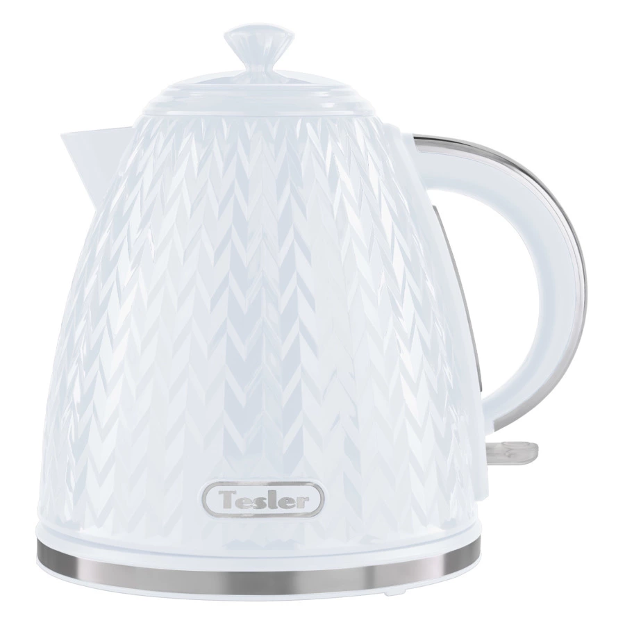 Чайник электрический TESLER Crystal KT-1704 WHITE 1,7 л, 2200 Вт, 19х23.5х23.5 см, пластик, белый