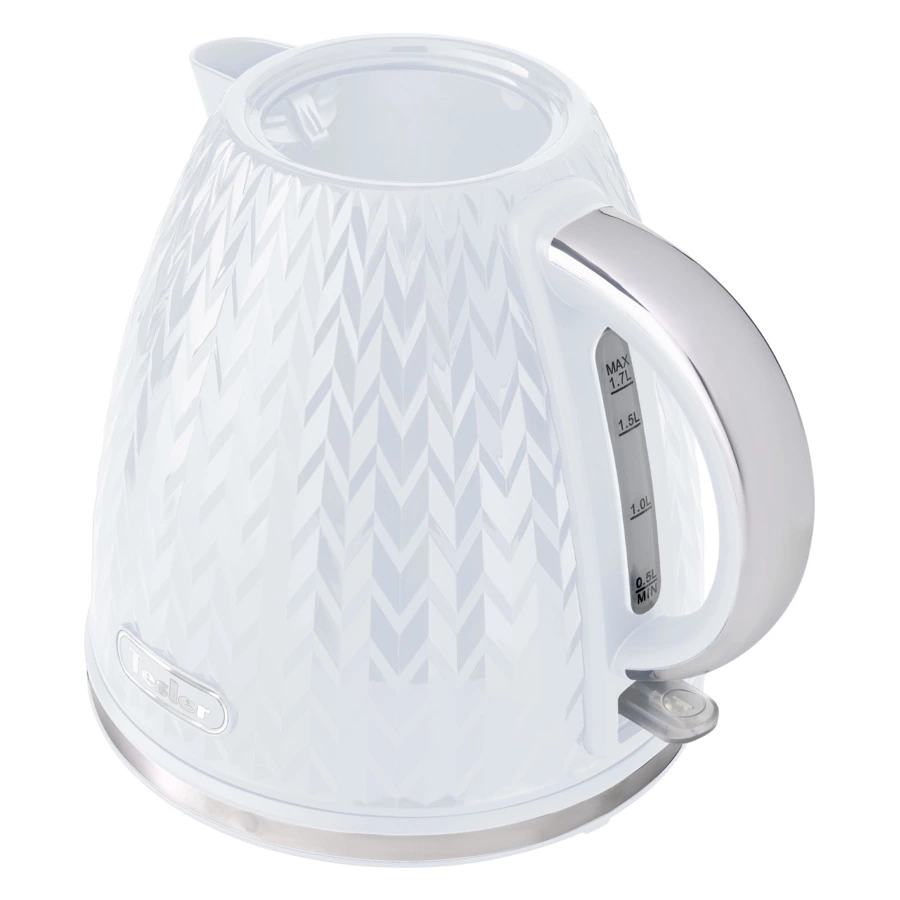 Чайник электрический TESLER Crystal KT-1704 WHITE 1,7 л, 2200 Вт, 19х23.5х23.5 см, пластик, белый
