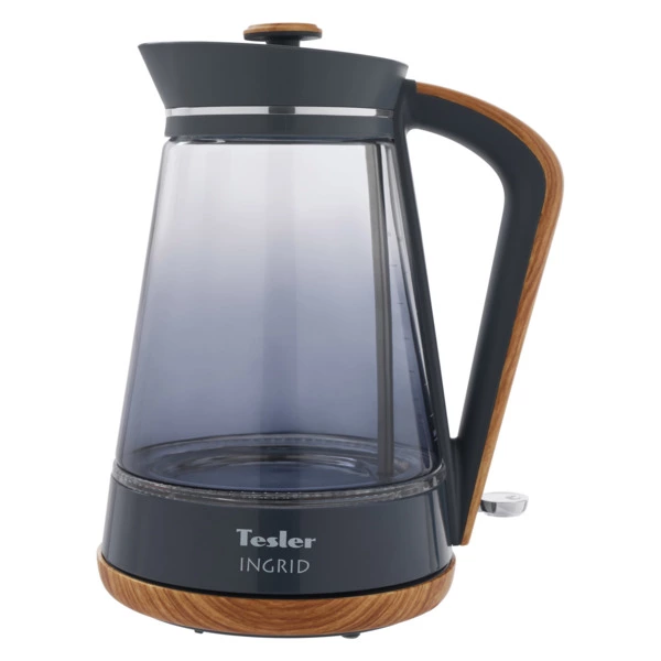 Чайник электрический TESLER Ingrid KT-1750 GREY 1,7 л, 2200 Вт, 21.3х17.1х26.6 см, стекло, серый