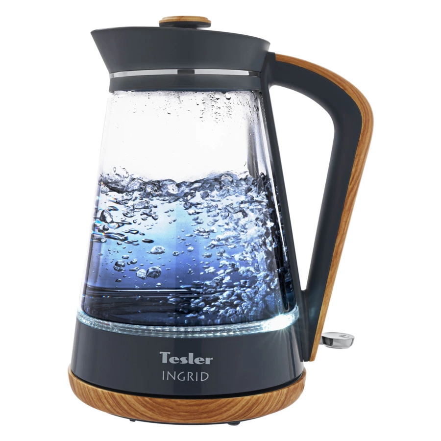 Чайник электрический TESLER Ingrid KT-1750 GREY 1,7 л, 2200 Вт, 21.3х17.1х26.6 см, стекло, серый