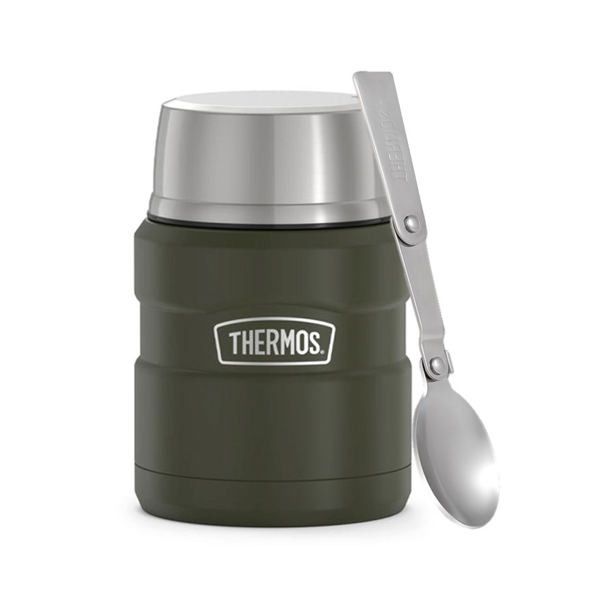 Термос с ложкой Thermos SK3000 MAG 470 мл, сталь нержавеющая, хаки