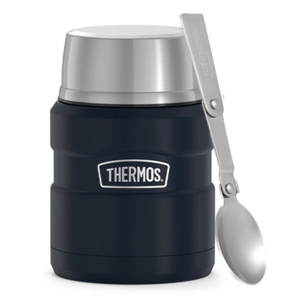 Термос с ложкой Thermos SK3000 MMB 470 мл, сталь нержавеющая, темно-синий