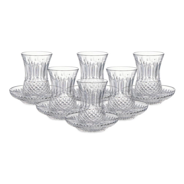 Набор армудов с блюдцами Decor de Table Париж 100 мл, 6 шт, хрусталь, прозрачный
