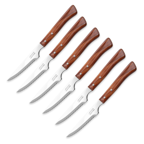 Набор ножей для стейка Arcos Steak Knives 11 см, 6 шт, рукоять прессованное дерево