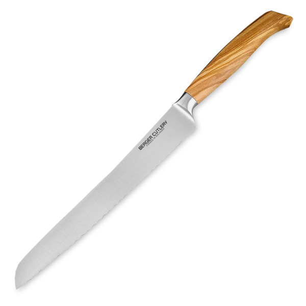 Нож для хлеба Berger Cutlery Ergo Line Olive 22 см, кованая сталь, рукоять из оливы