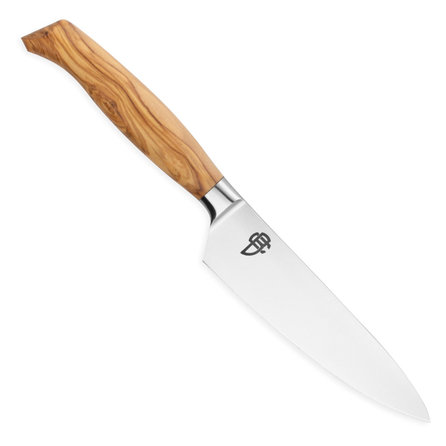 Нож поварской Шеф Berger Cutlery Ergo Line Olive 16 см, кованая сталь, рукоять из оливы