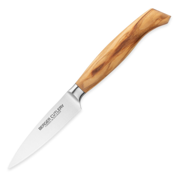 Нож для чистки и нарезки Berger Cutlery Ergo Line Olive 9 см, кованая сталь, рукоять из оливы