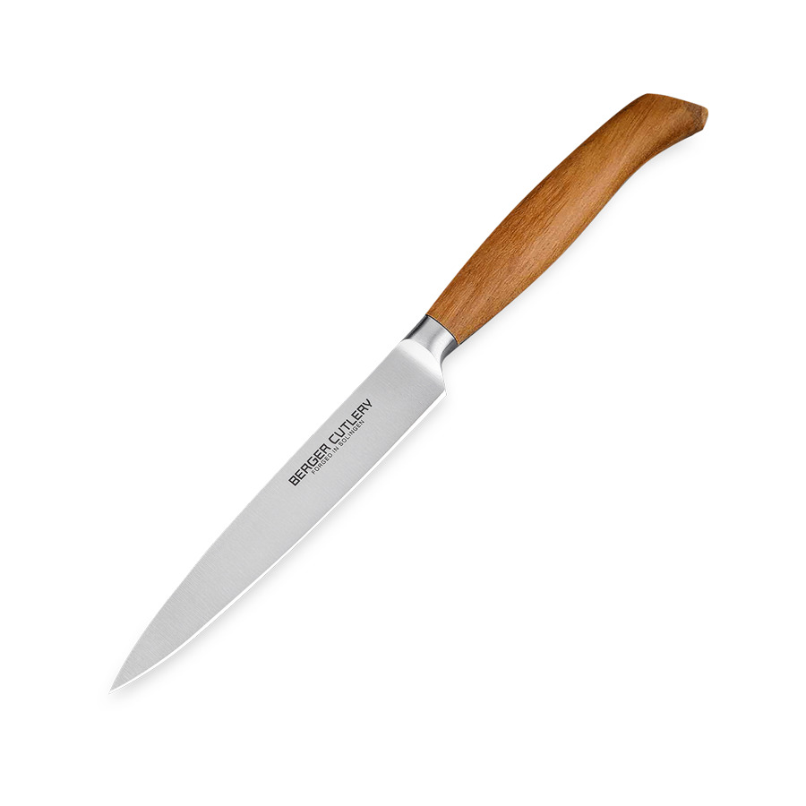 Нож для чистки и нарезки Berger Cutlery Ergo Line Olive 12 см, кованая сталь, рукоять из оливы