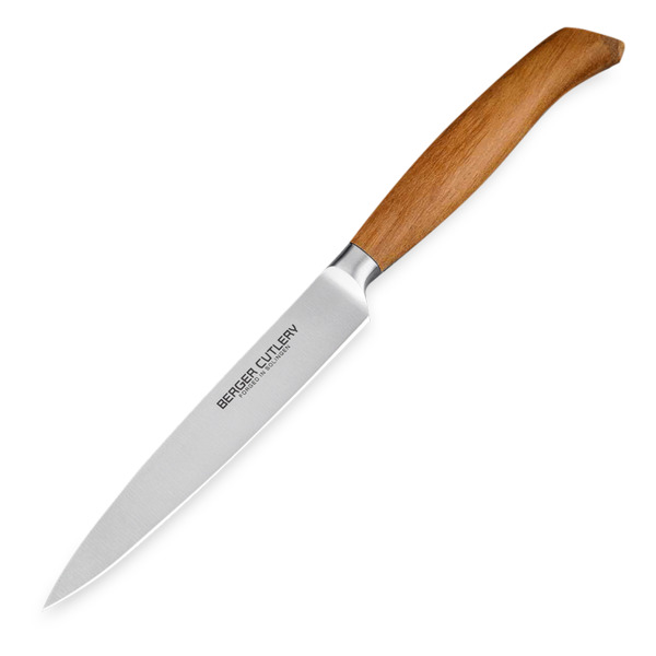 Нож для чистки и нарезки Berger Cutlery Ergo Line Olive 12 см, кованая сталь, рукоять из оливы