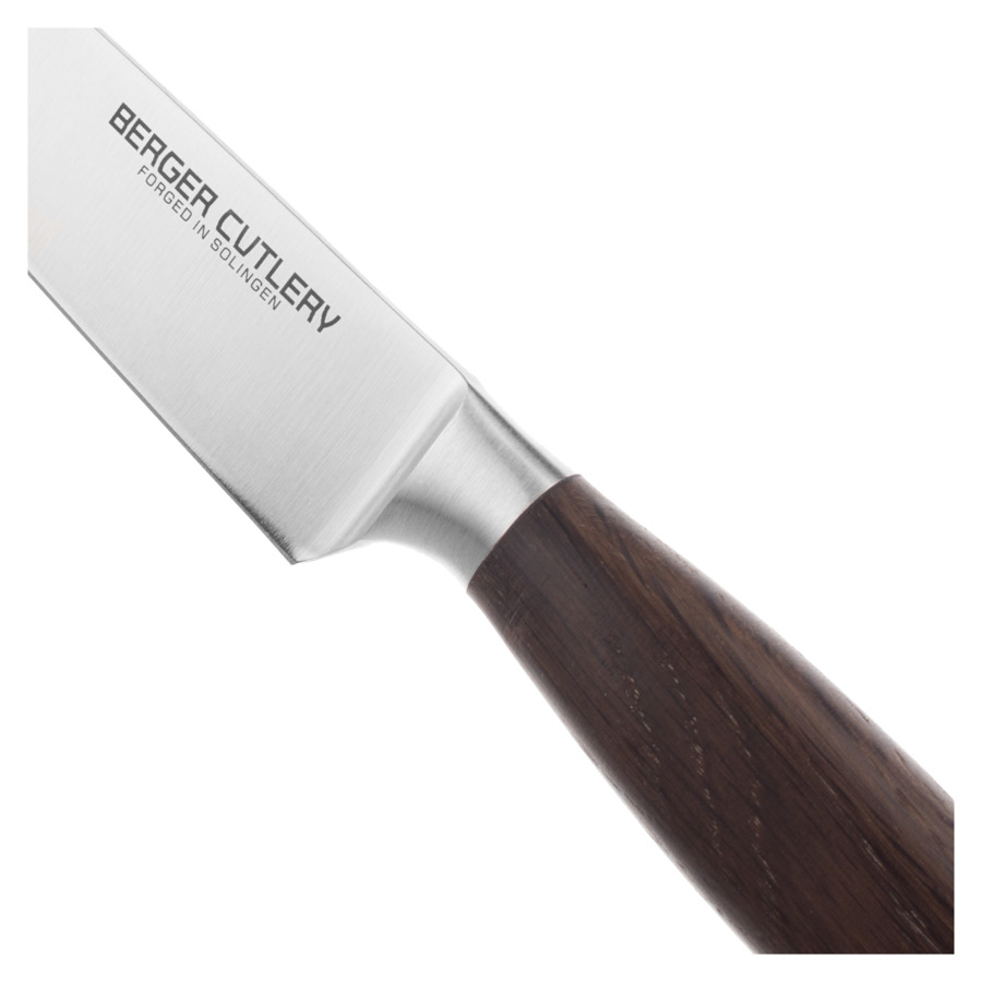 Нож универсальный Berger Cutlery Ergo Line Smoked Oak 16 см, кованая сталь, рукоять из копченого дуб