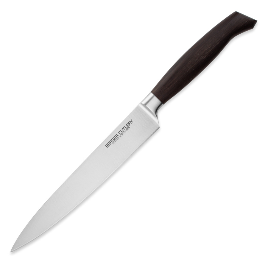 Нож для нарезки Berger Cutlery Ergo Line Smoked Oak 21 см, кованая сталь, рукоять из копченого дуба