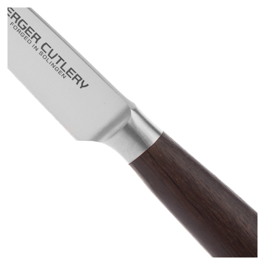 Нож для чистки и нарезки Berger Cutlery Ergo Line Smoked Oak 9 см, кованая сталь, рукоять из копчено