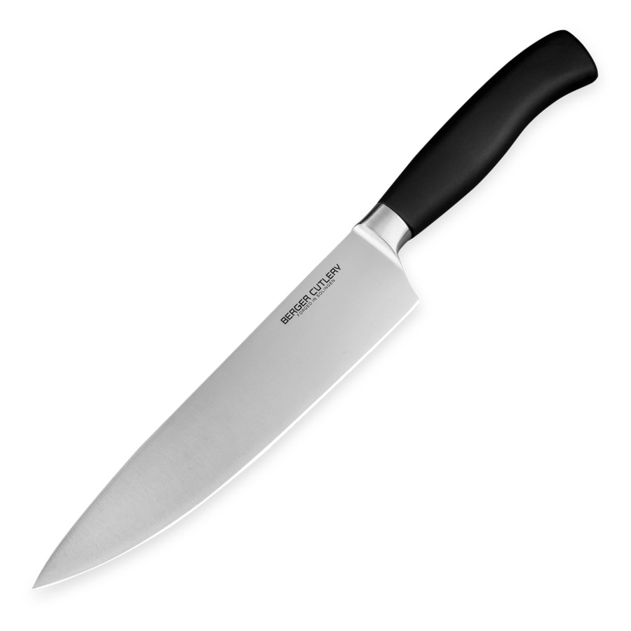 Нож поварской Шеф Berger Cutlery Ergo Line Pro 21 см, кованая сталь, рукоять из ацетальной смолы