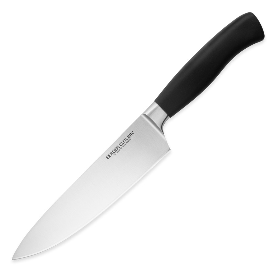 Нож поварской Шеф Berger Cutlery Ergo Line Pro 21 см, кованая сталь, рукоять из ацетальной смолы