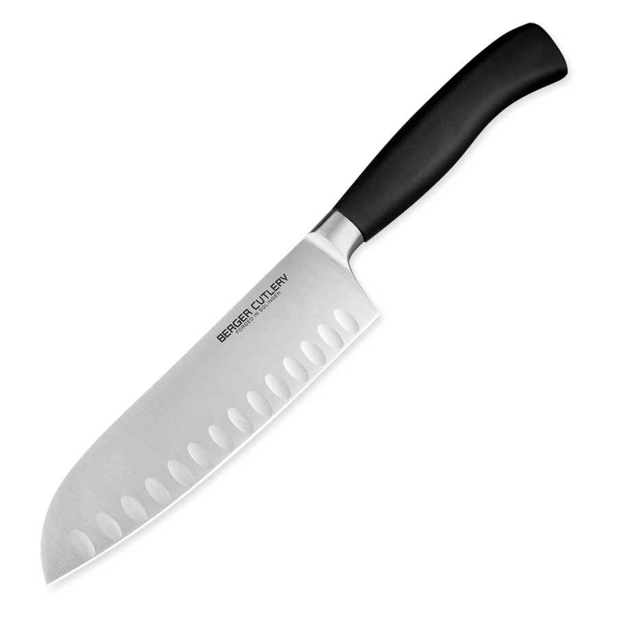 Нож поварской Сантоку Berger Cutlery Ergo Line Pro 16 см, кованая сталь, рукоять из ацетальной смолы