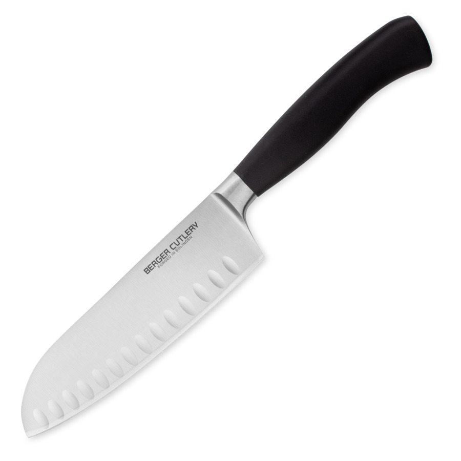 Нож поварской Сантоку Berger Cutlery Ergo Line Pro 16 см, кованая сталь, рукоять из ацетальной смолы