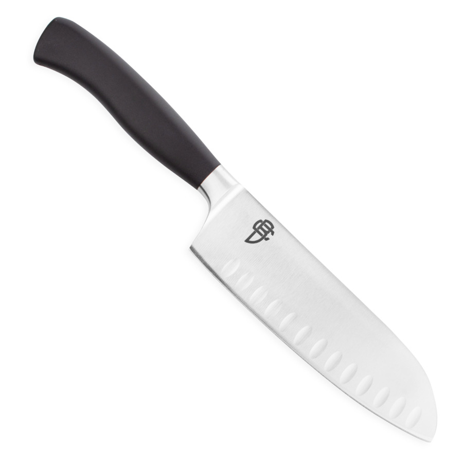 Нож поварской Сантоку Berger Cutlery Ergo Line Pro 16 см, кованая сталь, рукоять из ацетальной смолы