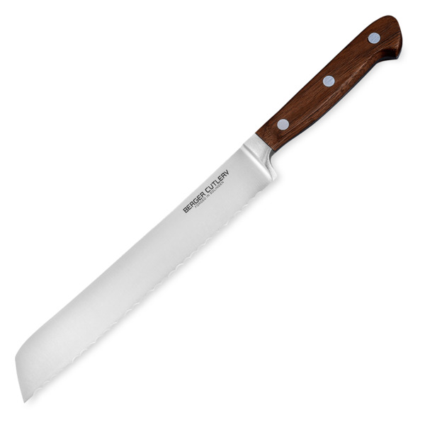 Нож для хлеба Berger Cutlery Classic Walnut 20 см, кованая сталь, рукоять из ореха
