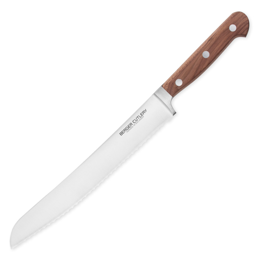 Нож для хлеба Berger Cutlery Classic Walnut 20 см, кованая сталь, рукоять из ореха