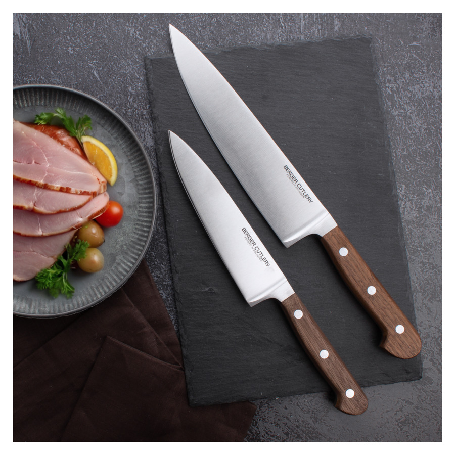 Нож для хлеба Berger Cutlery Classic Walnut 20 см, кованая сталь, рукоять из ореха