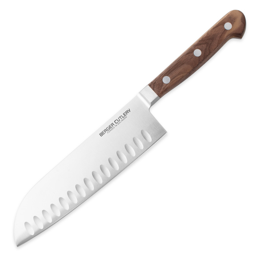 Нож поварской Сантоку Berger Cutlery Classic Walnut 18 см, кованая сталь, рукоять из ореха