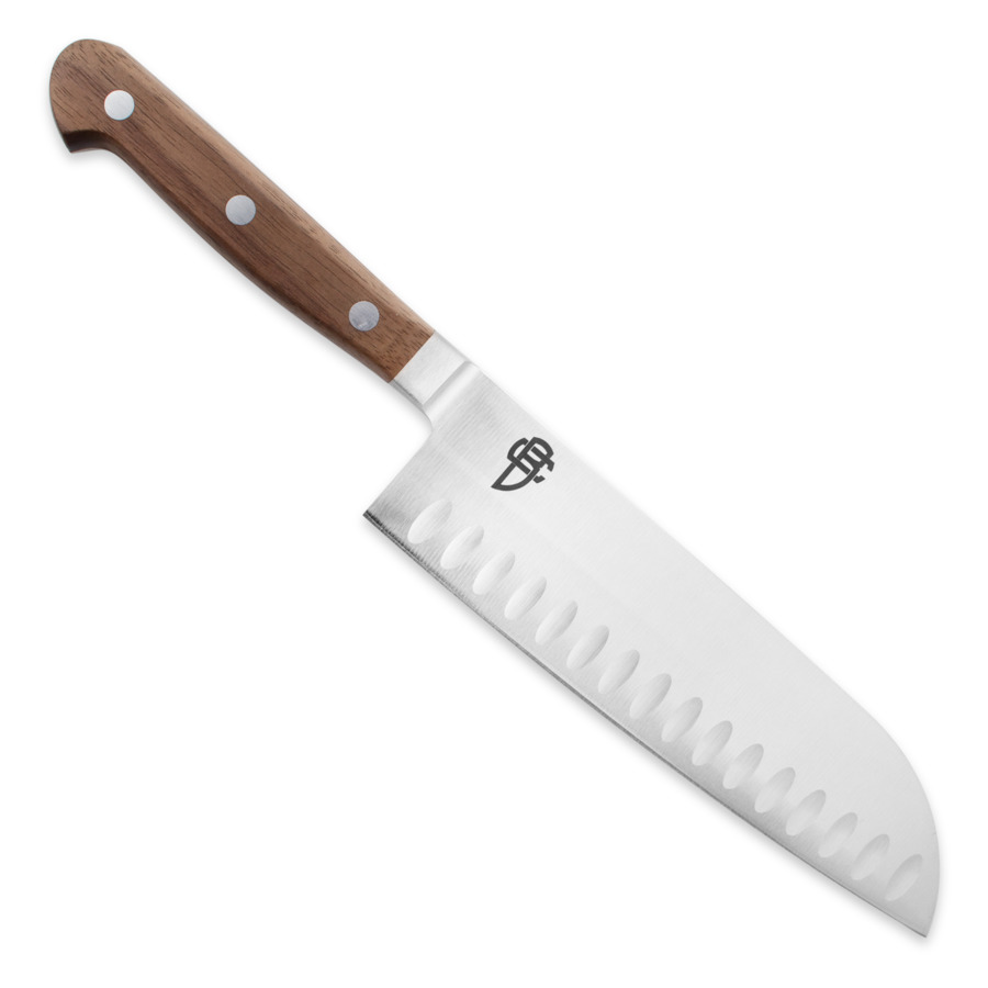 Нож поварской Сантоку Berger Cutlery Classic Walnut 18 см, кованая сталь, рукоять из ореха