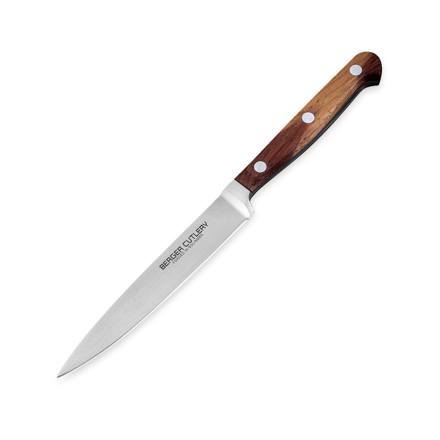 Нож для чистки и нарезки Berger Cutlery Classic Walnut 12 см, кованая сталь, рукоять из ореха