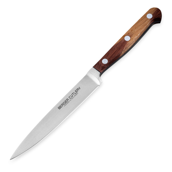 Нож для чистки и нарезки Berger Cutlery Classic Walnut 12 см, кованая сталь, рукоять из ореха