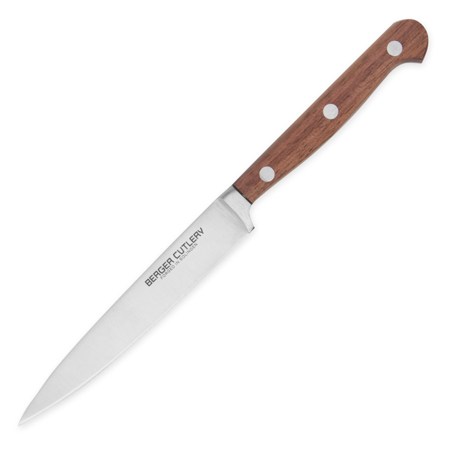 Нож для чистки и нарезки Berger Cutlery Classic Walnut 12 см, кованая сталь, рукоять из ореха