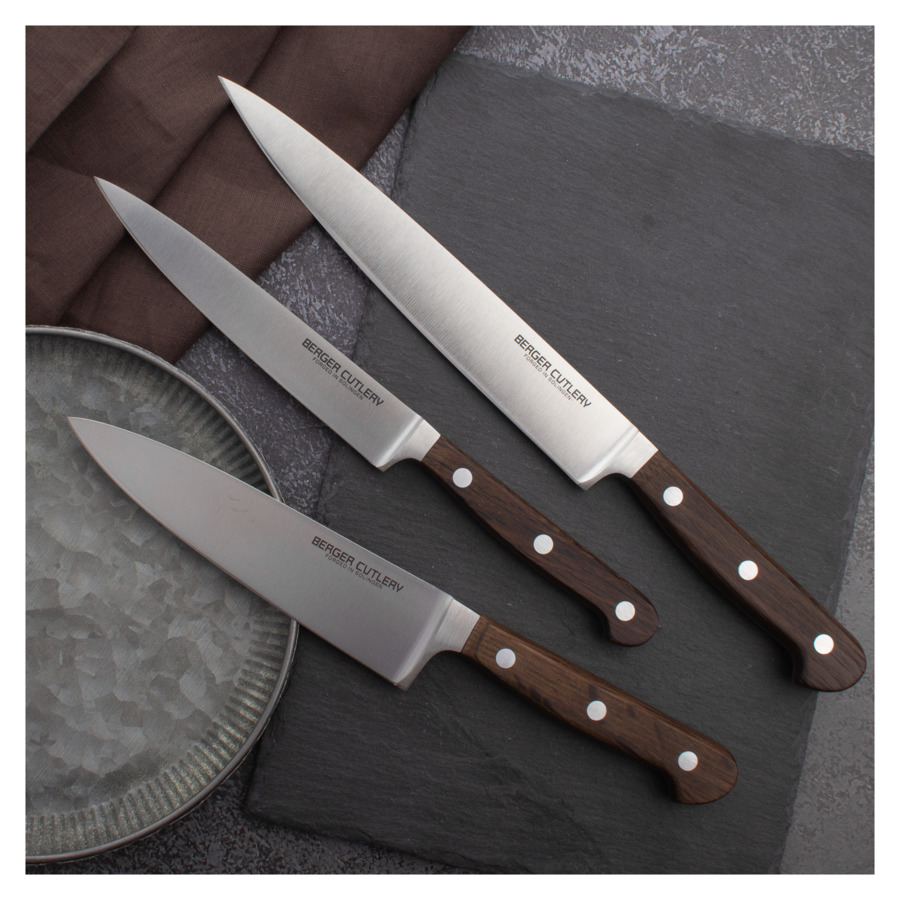 Нож обвалочный Berger Cutlery Classic Smoked Oak 16 см, кованая сталь, рукоять из копченого дуба