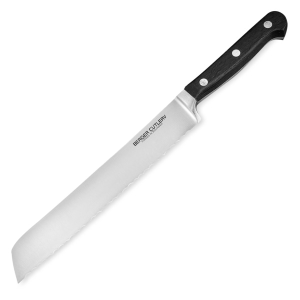 Нож для хлеба Berger Cutlery Classic Smoked Oak 20 см, кованая сталь, рукоять из копченого дуба