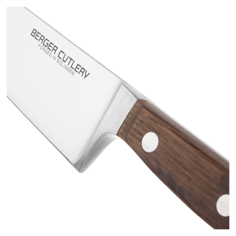 Нож поварской Шеф Berger Cutlery Classic Smoked Oak 16 см, кованая сталь, рукоять из копченого дуба