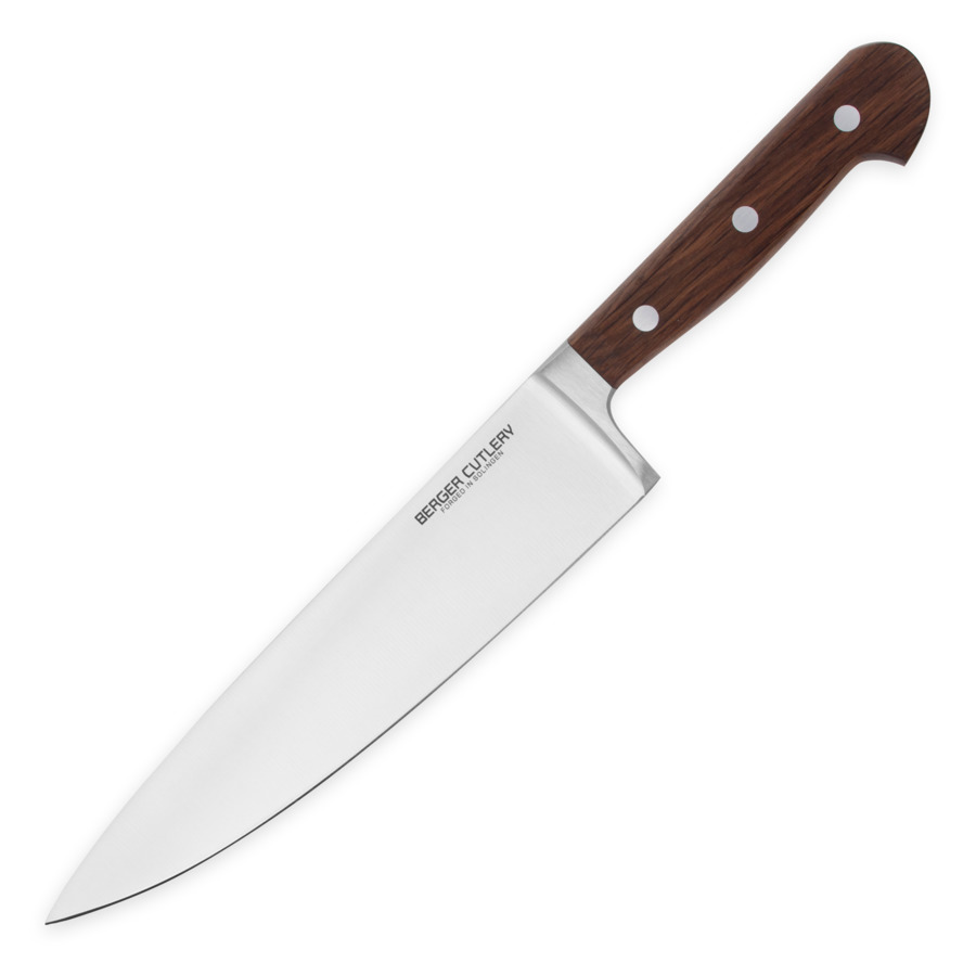 Нож поварской Шеф Berger Cutlery Classic Smoked Oak 21 см, кованая сталь, рукоять из копченого дуба