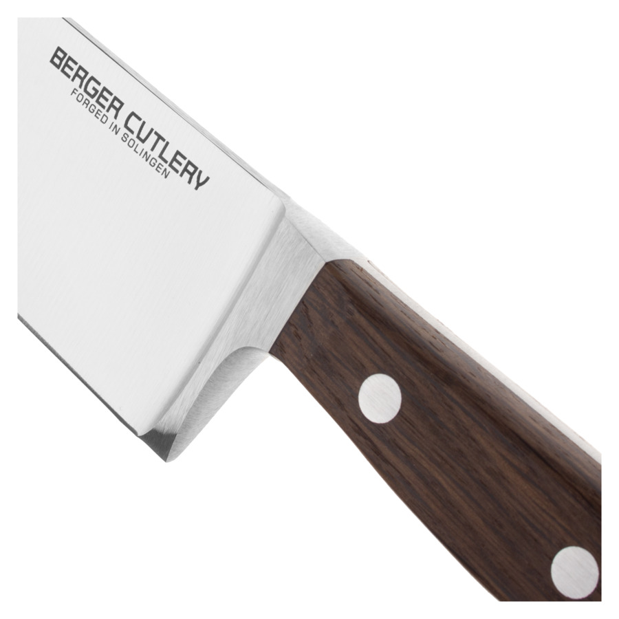 Нож поварской Шеф Berger Cutlery Classic Smoked Oak 21 см, кованая сталь, рукоять из копченого дуба