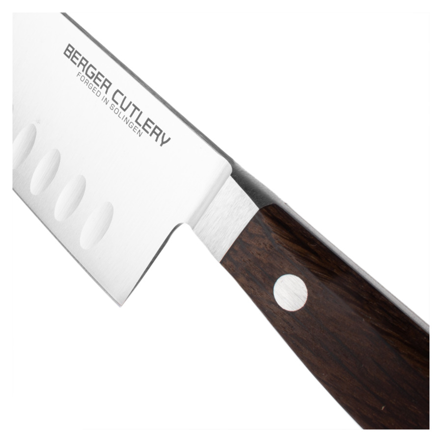 Нож поварской Сантоку Berger Cutlery Classic Smoked Oak 18 см, кованая сталь, рукоять из копченого д