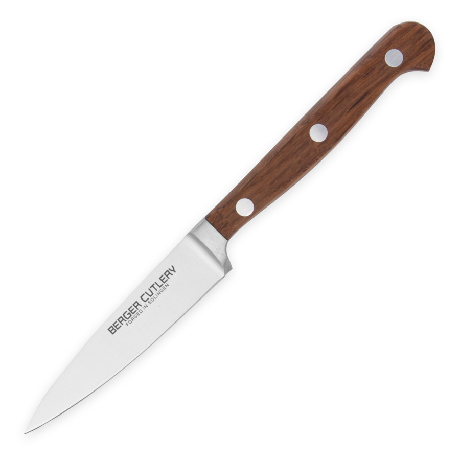 Нож для чистки и нарезки Berger Cutlery Classic Smoked Oak 9 см, кованая сталь, рукоять из копченого