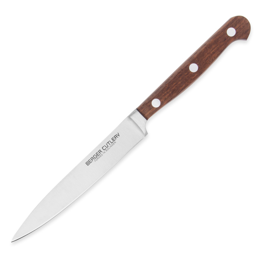 Нож для чистки и нарезки Berger Cutlery Classic Smoked Oak 12 см, кованая сталь, рукоять из копченог