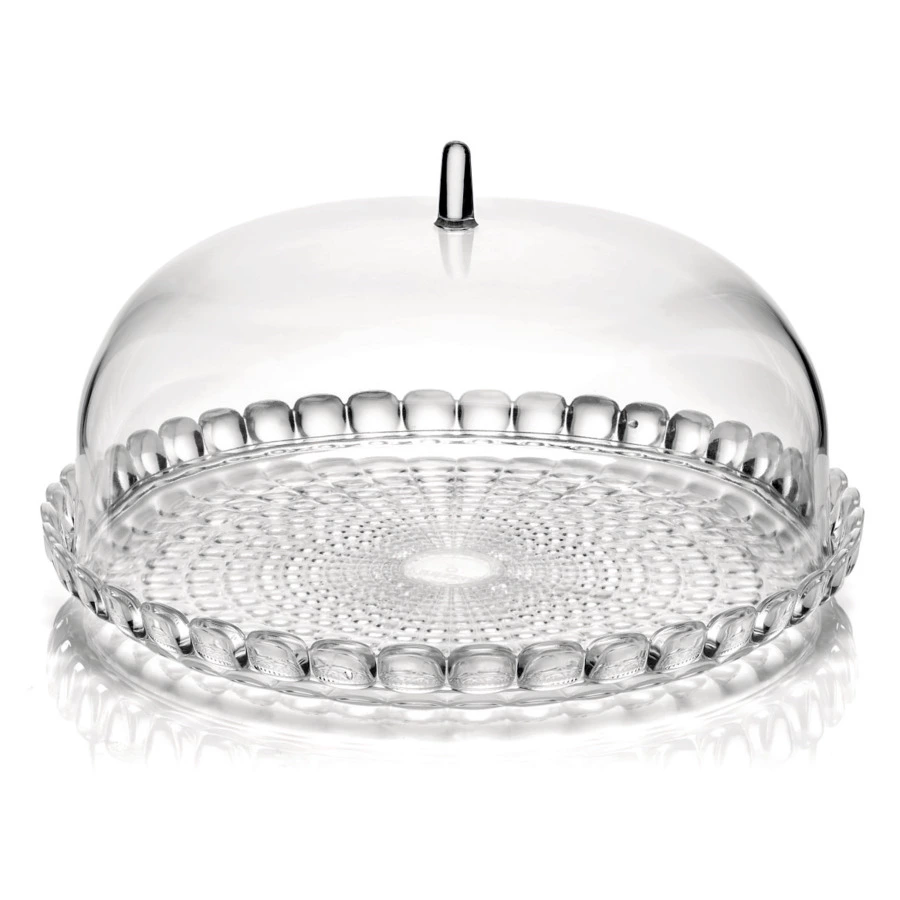 Блюдо сервировочное с крышкой Guzzini Tiffany 30 см, акрил, прозрачное